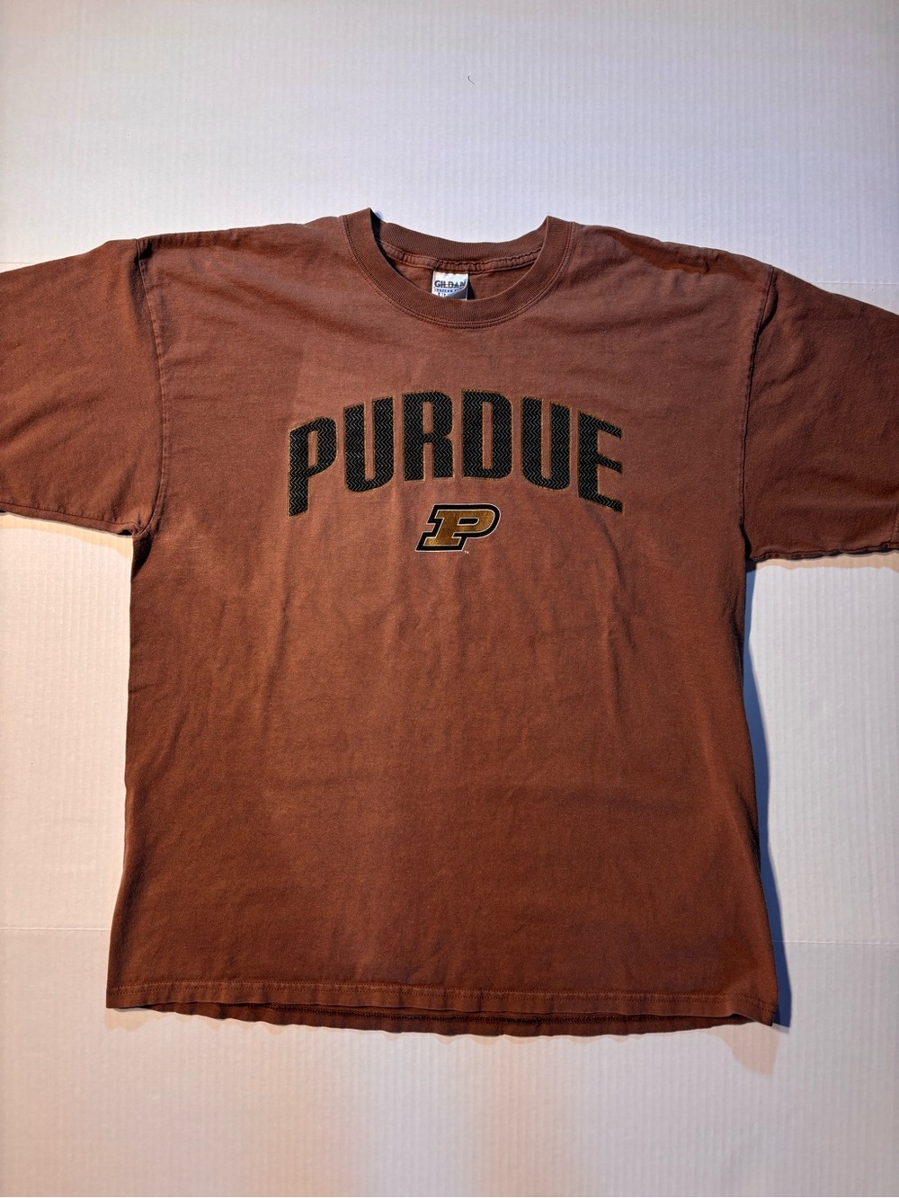 Vtg University Purdue Boilermakers NCAA Y2K 90’s Brown Graphic T-Shirt Sz XL